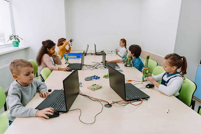 O computador na sala de aula