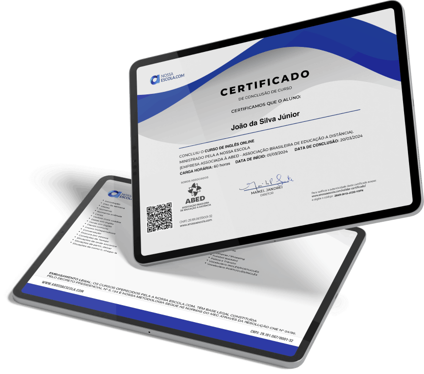 certificado do Curso de NR 12 Básico - Segurança no Trabalho em Máquinas e Implementos para Uso Agrícola e Florestal